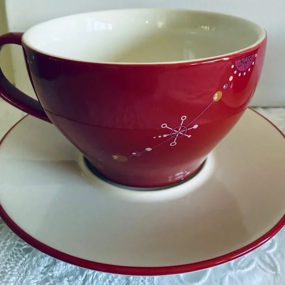Vintage Starbucks 2006 Red Christmas/Holiday  Mug Saucer - Picture 2 of 10